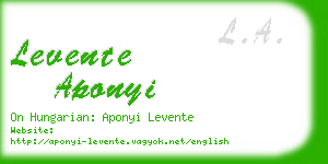 levente aponyi business card